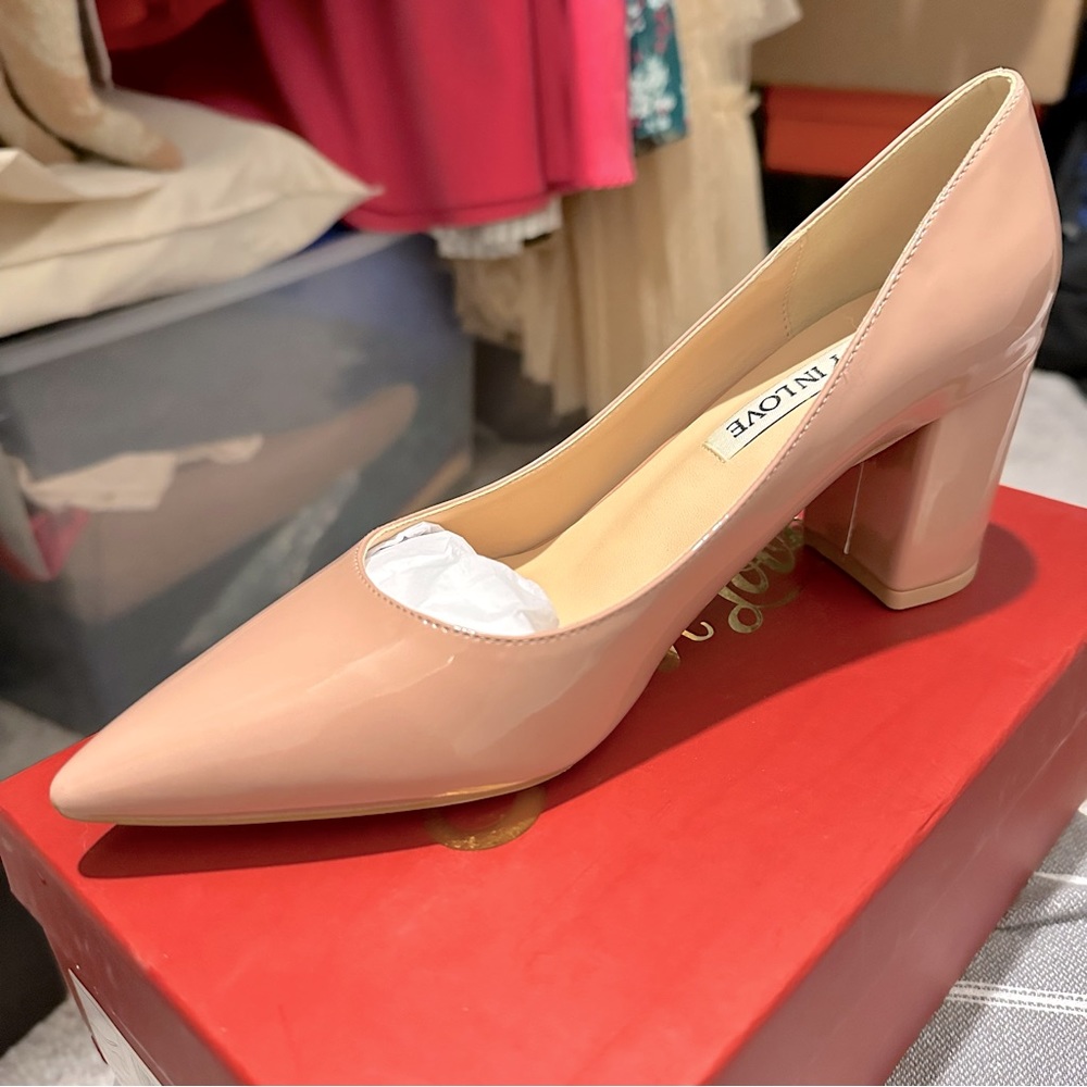 Patent Leather Block Heel